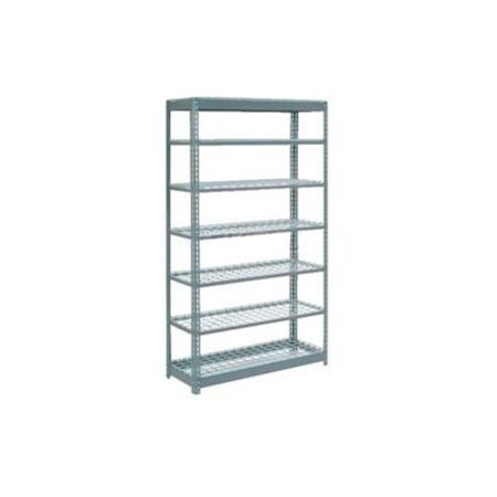 Global Equipment Heavy Duty Shelving 48"W x 18"D x 96"H With 7 Shelves - Wire Deck - Gray 255602